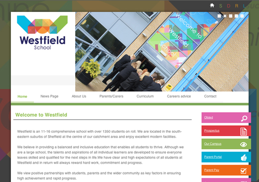 Westfield Website Screenshot